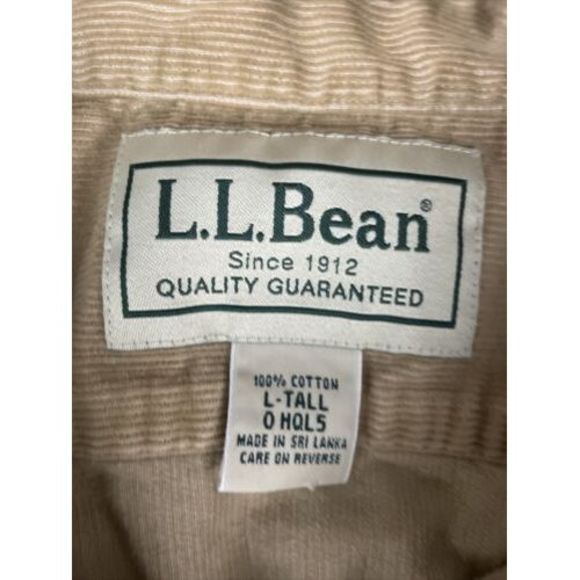 LL Bean Mens 90s‎ Corduroy Shirt Jacket Long Sleeve Outdoors Hiking Fish L Tall - Picture 5 of 11